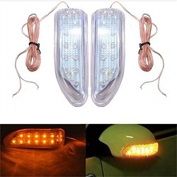 HnF shop 2pc/pack Yellow Soft LED Bulbs Tape Stick On For Car Side Mirror Turn Signal Indicator Light