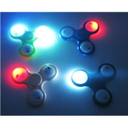 LED Light-UP Flash Tri-LED Finger Hand Spinner w/ switch Toy Gift Random color
