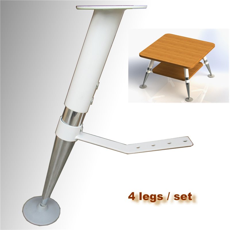 4/set White Coffee Tea Table Adjustable Base Legs