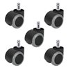 5/set Office Chair Caster Wheel  Dia 2inches Heavy Duty PU Rubber Castors