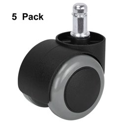 5/set Office Chair Caster Wheel  Dia 2inches Heavy Duty PU Rubber Castors