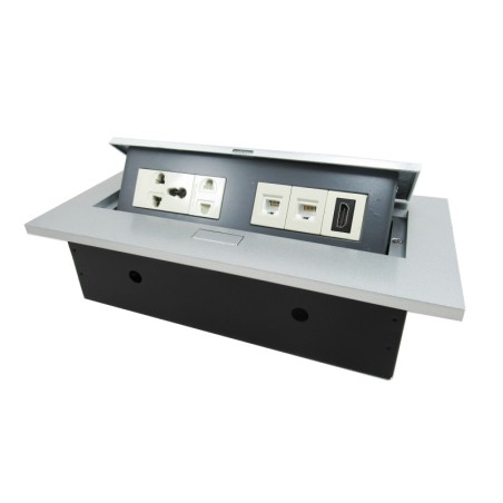 For Office Desk, Meeting Table, Conference Table, Wire Cable Management, Port for Phone, Network, Power Outlet, USB, Switch