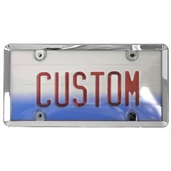 Custom combos clear transparente license plate frame in chrome