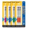 2/PK sliver top 4 color in 1 retractable ballpoint pen