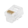 50/pK Clear Transparent Plastic 6P6C RJ12 Modular Plug for Flat Stranded Phone Cable