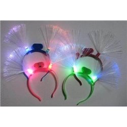 12/pk Fiber-Optic LED Flashing Headband 12 Headbands Assorted Colors Party Event