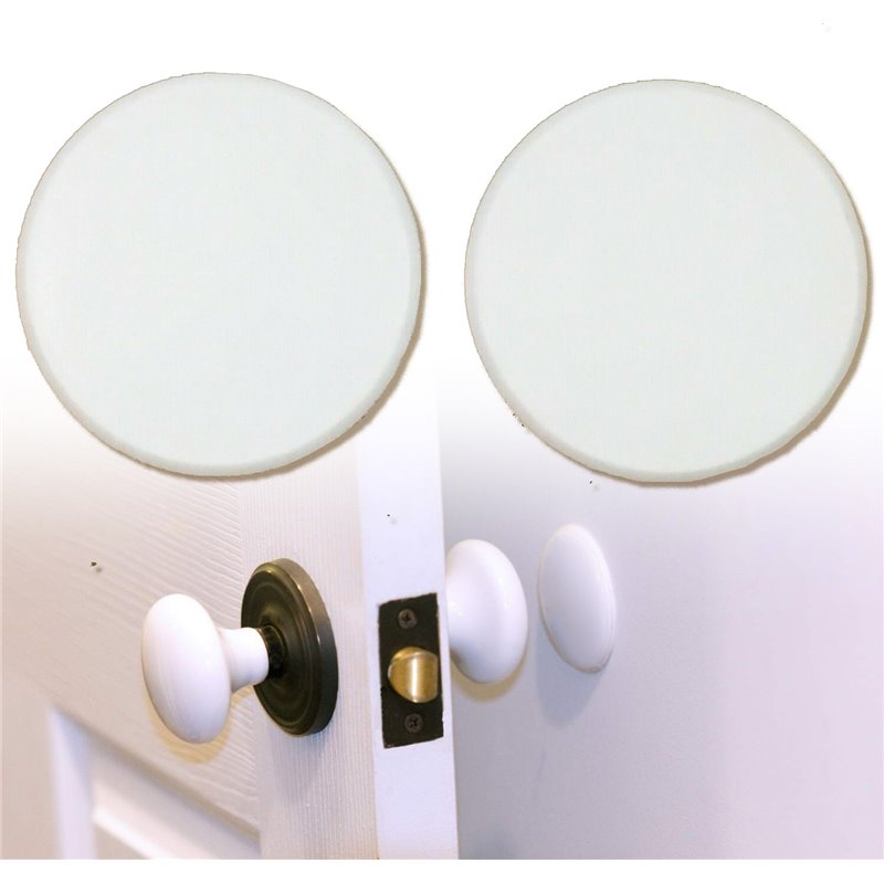 Set of 2 Wall Shield For Door Knob Round Stick On Stopper Plates Wall Protector