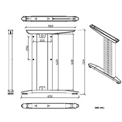 H shape Office table leg cable raceway designed