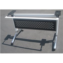 Folding table rack with mesh panel for office desk or training table