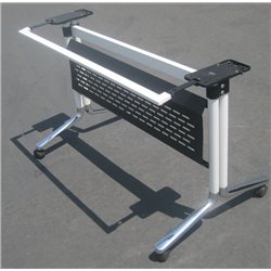 Folding table rack with mesh panel for office desk or training table