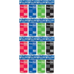 4 Pk, Bazic Top Bound Spiral Memo Books, 3-Inch-by-5-Inch, 50 Sheets (4 Per Pack, Total of 16)