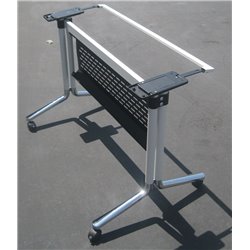 Folding table rack with mesh panel for office desk or training table