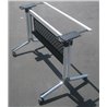 Folding table rack with mesh panel for office desk or training table