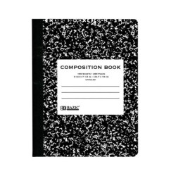 1 books BAZIC UNRULED 100 Ct. Black Marble Composition Book