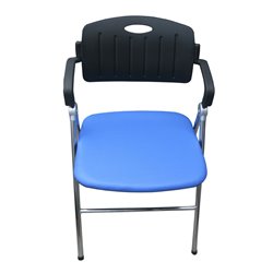 Furniture Indoor Steel Folding Chair Padded Leather Seat Chrome Frame