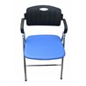 Furniture Indoor Steel Folding Chair Padded Leather Seat Chrome Frame