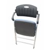 Furniture Indoor Steel Folding Chair Padded Leather Seat Chrome Frame