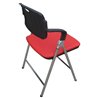 Furniture Indoor Steel Folding Chair Padded Leather Seat Chrome Frame