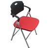 Furniture Indoor Steel Folding Chair Padded Leather Seat Chrome Frame