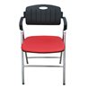 Furniture Indoor Steel Folding Chair Padded Leather Seat Chrome Frame