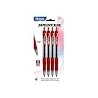 BAZIC Ballpoint Pen Spencer Red Retractable Pen Soft Barrel Grip Pens, 1.0 mm Bold Point Smooth Writing, for Office School Teach