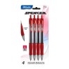 BAZIC Ballpoint Pen Spencer Red Retractable Pen Soft Barrel Grip Pens, 1.0 mm Bold Point Smooth Writing, for Office School Teach