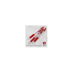 BAZIC Ballpoint Pen Spencer Red Retractable Pen Soft Barrel Grip Pens, 1.0 mm Bold Point Smooth Writing, for Office School Teach