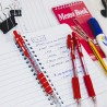 BAZIC Ballpoint Pen Spencer Red Retractable Pen Soft Barrel Grip Pens, 1.0 mm Bold Point Smooth Writing, for Office School Teach