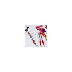 BAZIC Ballpoint Pen Spencer Red Retractable Pen Soft Barrel Grip Pens, 1.0 mm Bold Point Smooth Writing, for Office School Teach