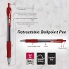 BAZIC Ballpoint Pen Spencer Red Retractable Pen Soft Barrel Grip Pens, 1.0 mm Bold Point Smooth Writing, for Office School Teach