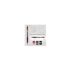 BAZIC Ballpoint Pen Spencer Red Retractable Pen Soft Barrel Grip Pens, 1.0 mm Bold Point Smooth Writing, for Office School Teach