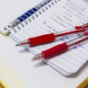 BAZIC Ballpoint Pen Spencer Red Retractable Pen Soft Barrel Grip Pens, 1.0 mm Bold Point Smooth Writing, for Office School Teach