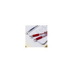 BAZIC Ballpoint Pen Spencer Red Retractable Pen Soft Barrel Grip Pens, 1.0 mm Bold Point Smooth Writing, for Office School Teach
