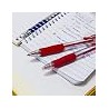 BAZIC Ballpoint Pen Spencer Red Retractable Pen Soft Barrel Grip Pens, 1.0 mm Bold Point Smooth Writing, for Office School Teach