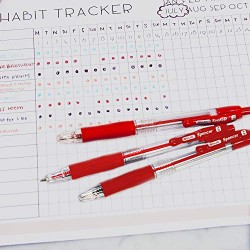 BAZIC Ballpoint Pen Spencer Red Retractable Pen Soft Barrel Grip Pens, 1.0 mm Bold Point Smooth Writing, for Office School Teach