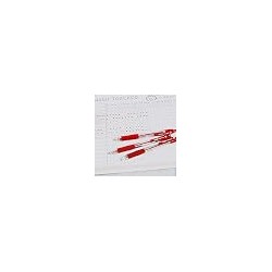 BAZIC Ballpoint Pen Spencer Red Retractable Pen Soft Barrel Grip Pens, 1.0 mm Bold Point Smooth Writing, for Office School Teach