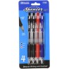 BAZIC Spencer Asst. Color Retractable Pen w/Cushion Grip (4/Pack)