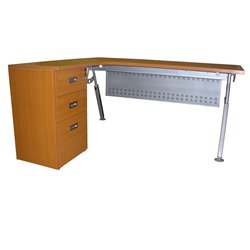 L shape Office Desk with metal rack, customized size as request