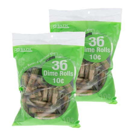 BAZIC Dime Coin Wrappers (36/Pack)