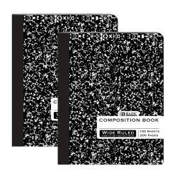 BAZIC W/R 100 Ct. Black Marble Composition Book