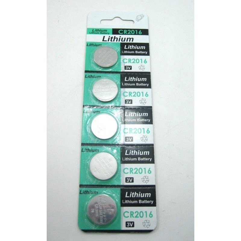 5ct/PK CR2016 Lithium 3-Volt Button Cell Battery Batteries