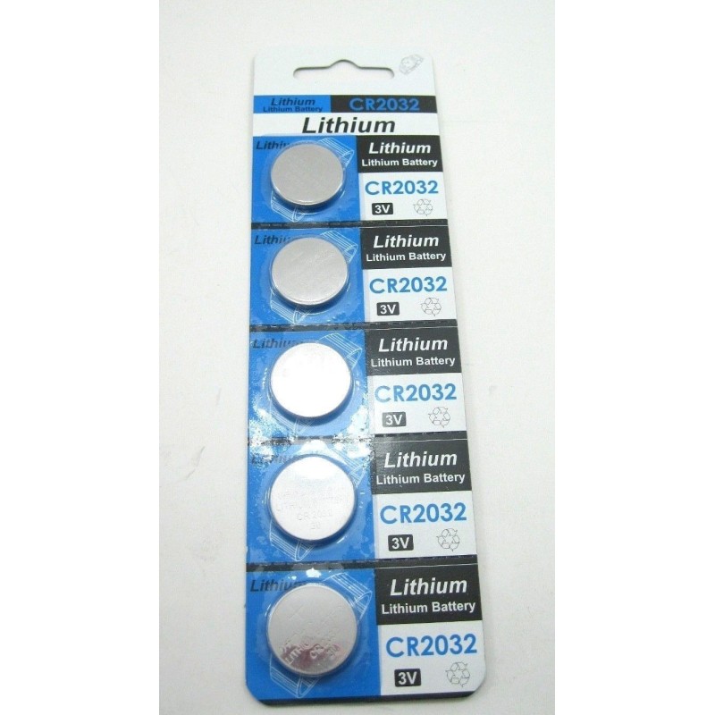 5ct/Pack CR2032 Lithium 3-Volt Button Cell Battery Electronics, Watches, Calculators, Toys, Remote Controller