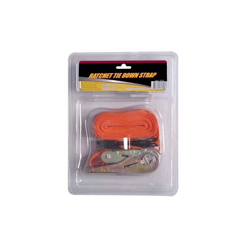 1/pk 1 inch X 15 Feet Length RATCHET TIE DOWN STRAP