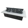 Office/Meeting/Conference Desk/Table Cable Outlets Wire Management Assembly Box with Assorted Module for Phone, Netword, Power O