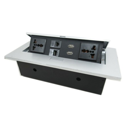 For Office Desk, Meeting Table, Conference Table, Wire Cable Management, Port for Phone, Network, Power Outlet, USB, Switch