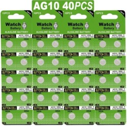 40/Pack Calculator Watch Mini-Toys Alkaline Battery Button Cell LR1130 189/389 SR1130 AG10 40 Batteries