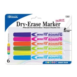 Fine Tip 6 Assorted Bright Color Dry-Erase Marker (6/Pack)
