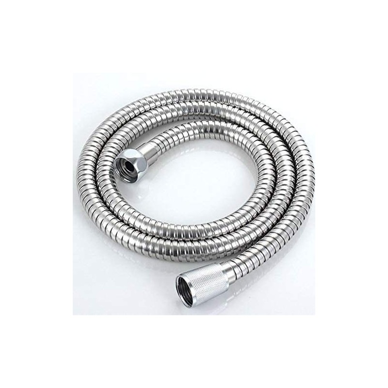 60 inch Chrome Bathroom Tube Flexible Hose Handheld Shower Hose Replacement Double-Buckle Accs 1/2" End