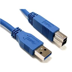 USB 3.0 (5Gbps) A Male to B Male 28/24AWG Blue Cable cord for printer scanner