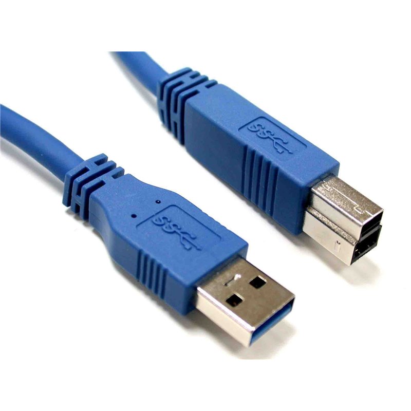 USB 3.0 (5Gbps) A Male to B Male 28/24AWG Blue Cable cord for printer scanner